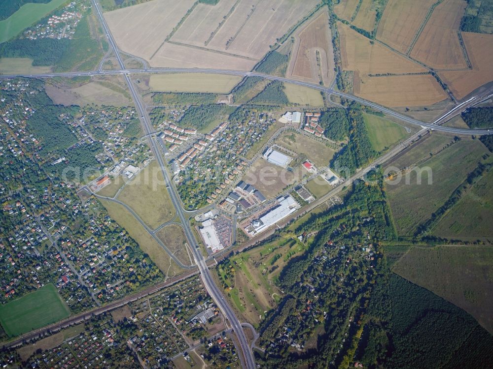 Blankenfelde-Mahlow from above - Industrial estate and company settlement in Blankenfelde-Mahlow in the state Brandenburg