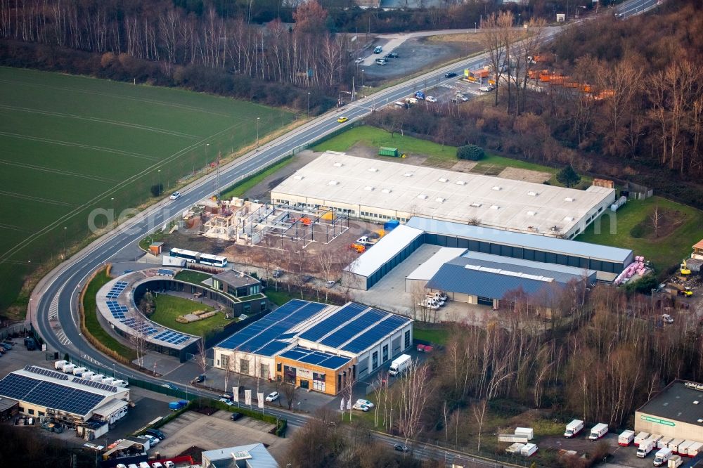 Aerial image Bochum - Industrial estate and company settlement on Bluecher- and Gewerbestrasse in Wattenscheid in the state of North Rhine-Westphalia