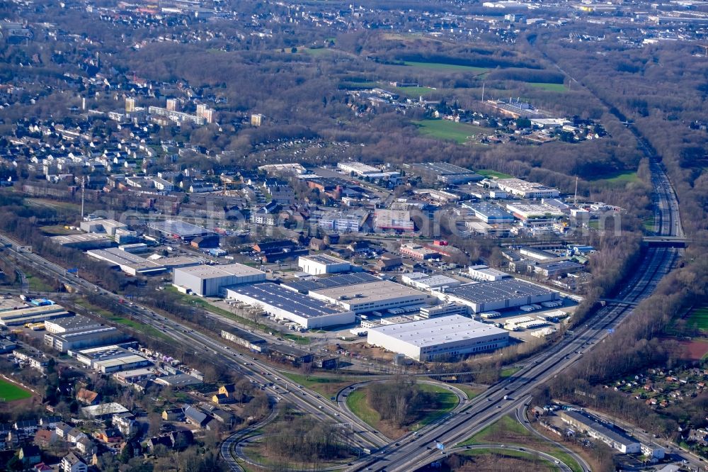 Bochum from above - Industrial estate and company settlement in the district Harpen in Bochum at Ruhrgebiet in the state North Rhine-Westphalia, Germany