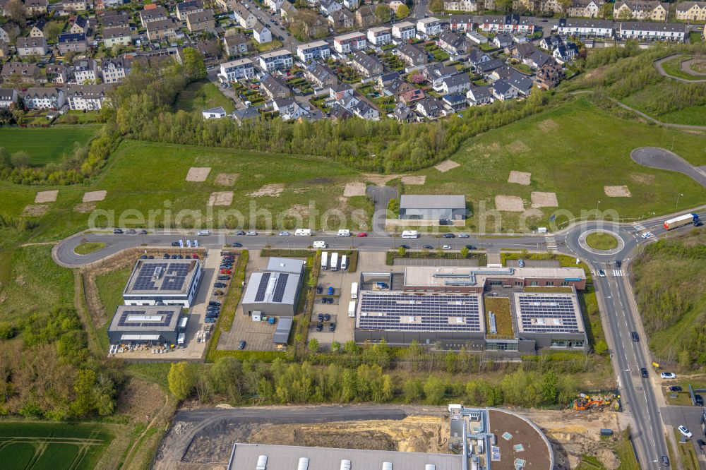 Bochum from the bird's eye view: Industrial estate and company settlement on street Dietrich-Benking-Strasse in the district Hiltrop in Bochum at Ruhrgebiet in the state North Rhine-Westphalia, Germany