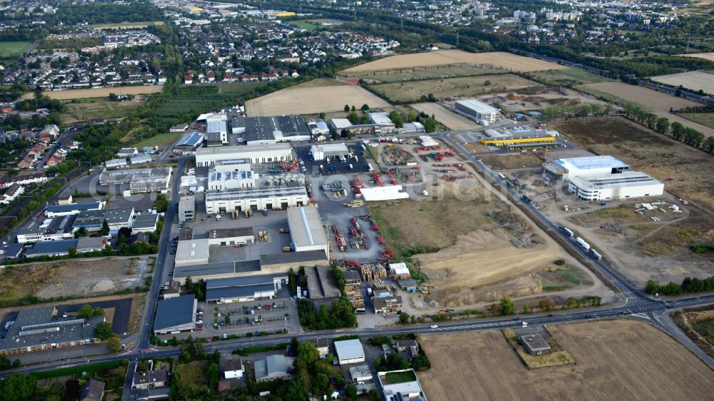 Aerial image Bornheim - Commercial area in Bornheim-Hersel in the state North Rhine-Westphalia, Germany