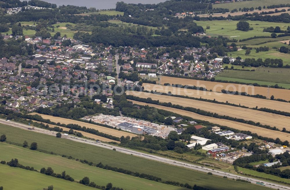 Bornhöved from the bird's eye view: Industrial estate in Bornhoeved in the state Schleswig-Holstein