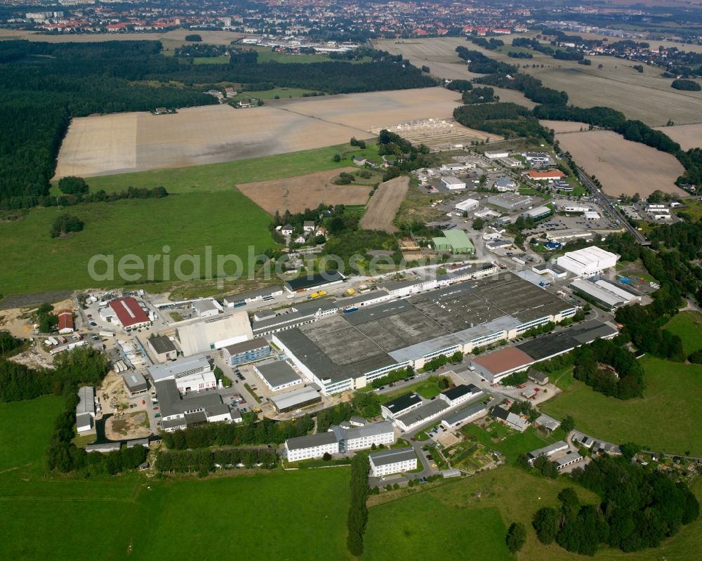 Brand-Erbisdorf from above - Industrial estate and company settlement in Brand-Erbisdorf in the state Saxony, Germany