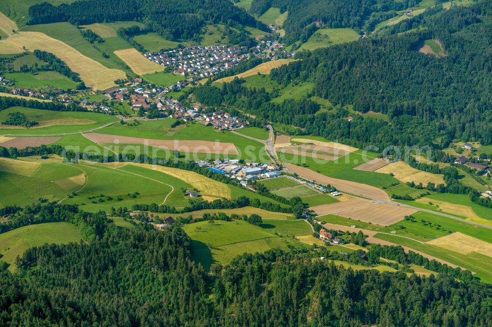 Aerial image Oberried - Industrial estate and company settlement in Bruehl in Oberried in the state Baden-Wuerttemberg, Germany