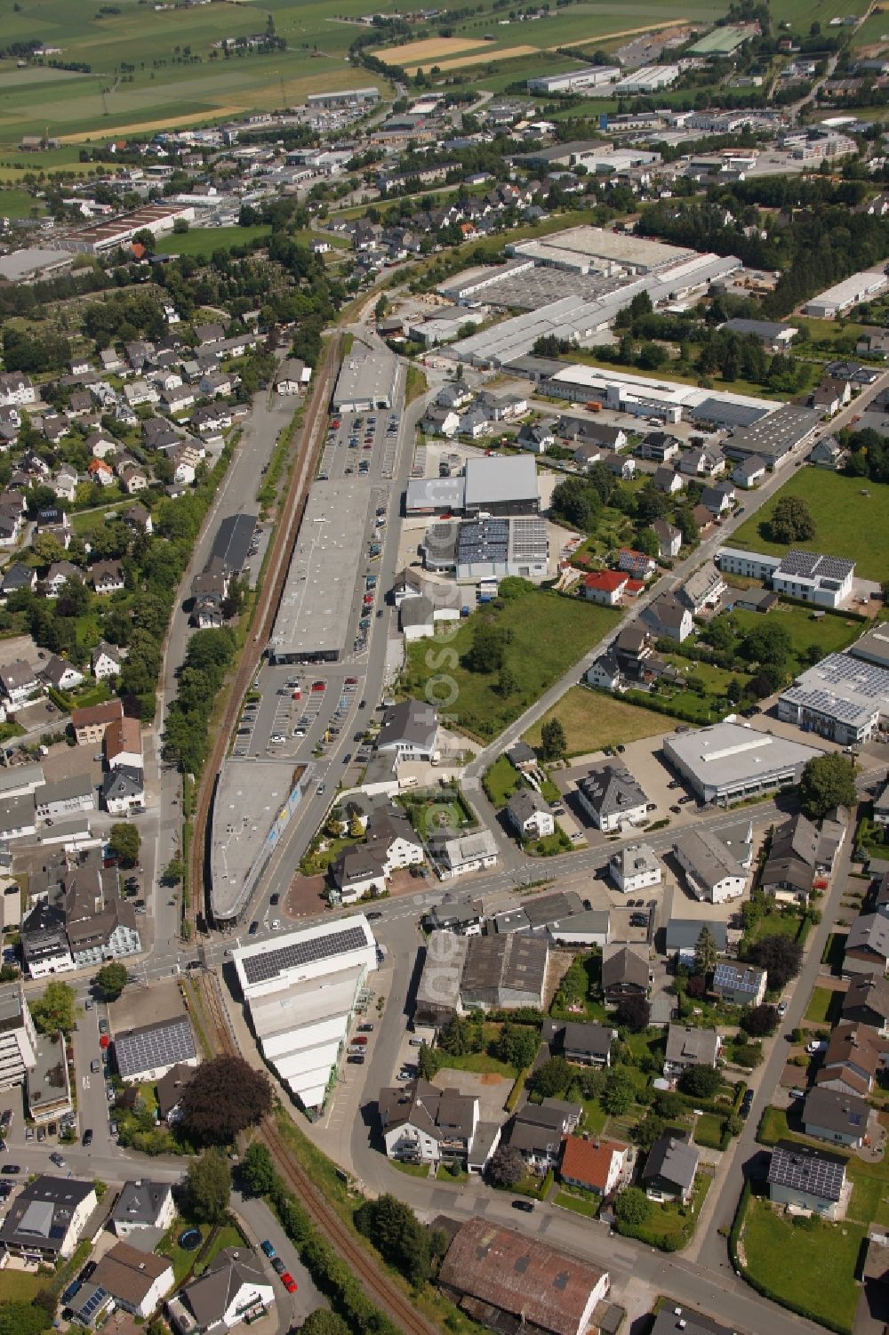 Aerial photograph Brilon - View of the employment zone of Brilon in the state North Rhine-Westphalia