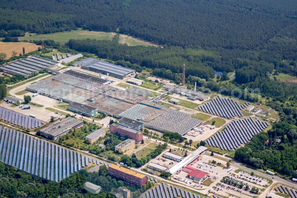 Britz from the bird's eye view: Industrial estate and company settlement in Britz in the state Brandenburg, Germany