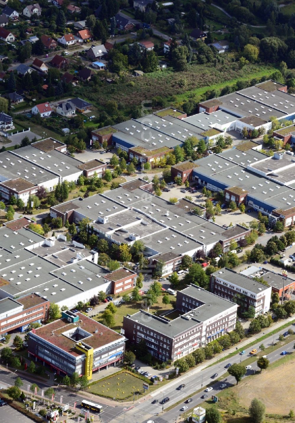 Berlin from above - Office and industrial estate Gip in Mahlsdorf