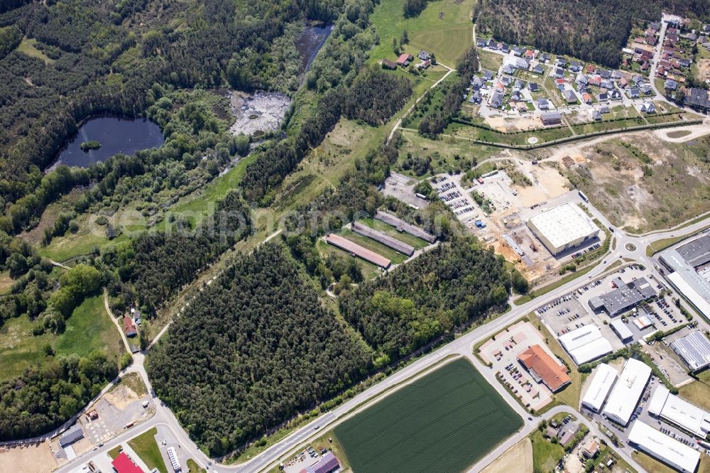 Nittenau from the bird's eye view: Industrial estate and company settlement Brucker Strasse in Nittenau in the state Bavaria, Germany