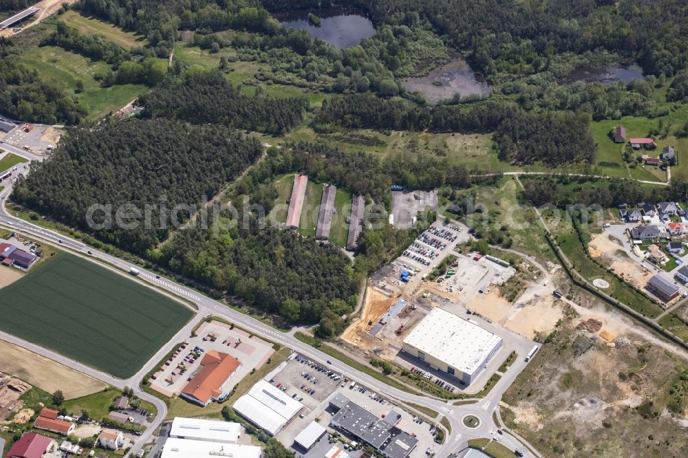 Aerial photograph Nittenau - Industrial estate and company settlement Brucker Strasse in Nittenau in the state Bavaria, Germany