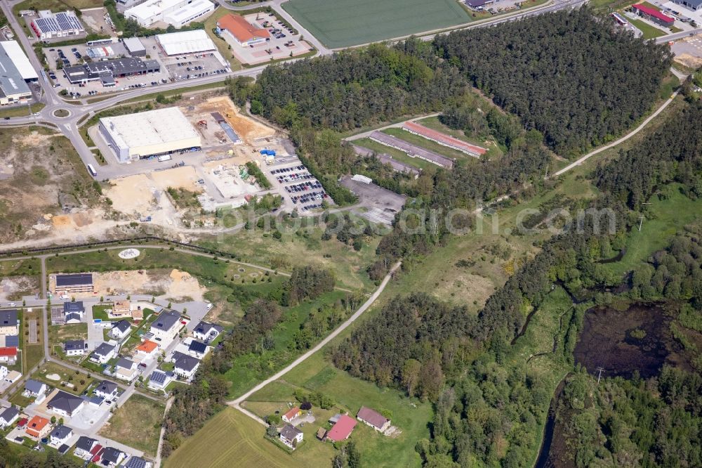 Nittenau from the bird's eye view: Industrial estate and company settlement Brucker Strasse in Nittenau in the state Bavaria, Germany