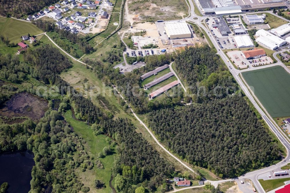 Aerial photograph Nittenau - Industrial estate and company settlement Brucker Strasse in Nittenau in the state Bavaria, Germany