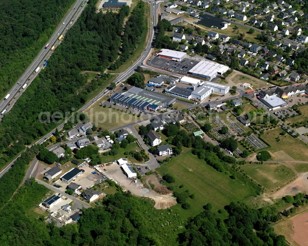 Buchholz, Boppard from above - Industrial estate and company settlement in Buchholz, Boppard in the state Rhineland-Palatinate