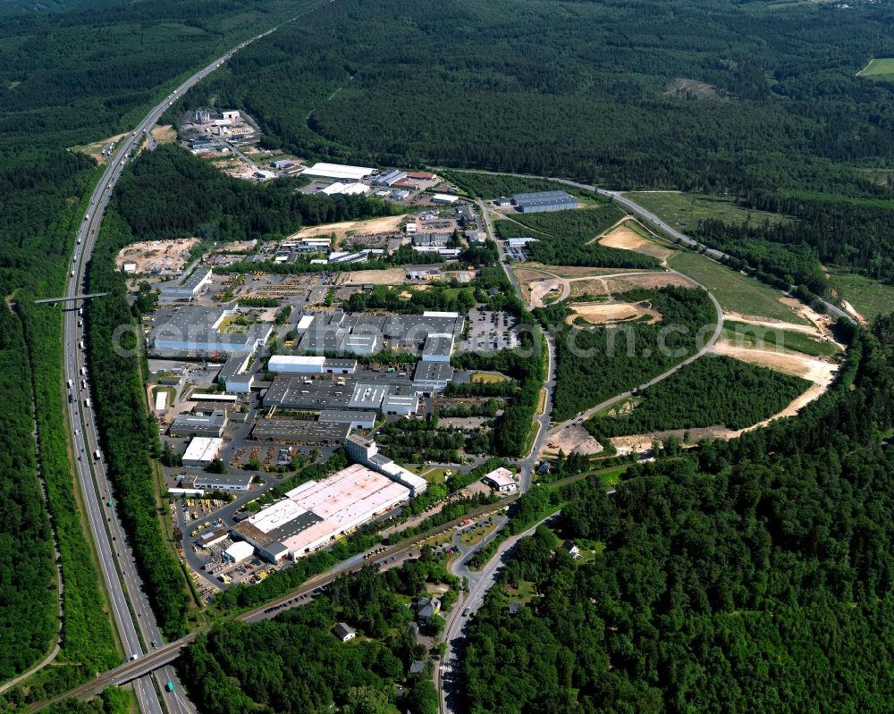 Aerial photograph Buchholz, Boppard - Industrial estate and company settlement in Buchholz, Boppard in the state Rhineland-Palatinate