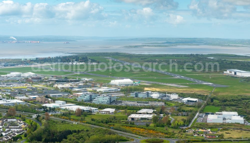 Aerial image Shannon - Industrial estate and company settlement Business Park in Shannon in Clare, Ireland