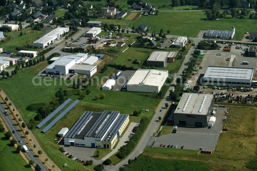 Alberoda from the bird's eye view: Industrial estate and company settlement Chemnitzer Strasse in Alberoda in the state Saxony