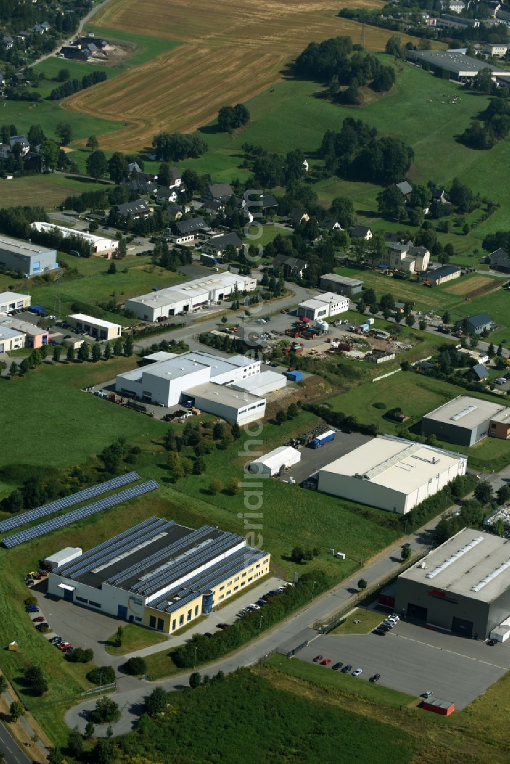 Aerial image Alberoda - Industrial estate and company settlement Chemnitzer Strasse in Alberoda in the state Saxony