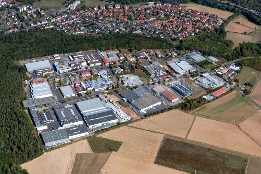 Aerial photograph Marktheidenfeld - Industrial estate and company settlement Dillberg in Marktheidenfeld in the state Bavaria, Germany