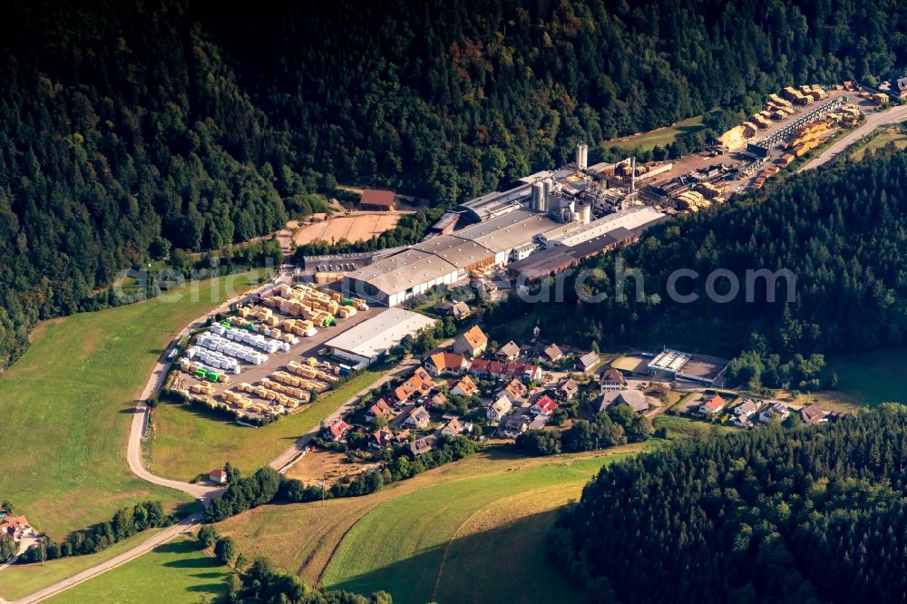 Aerial photograph Buchenbach - Industrial estate and company settlement Dold Saegewerk GmbH in Buchenbach in the state Baden-Wurttemberg, Germany