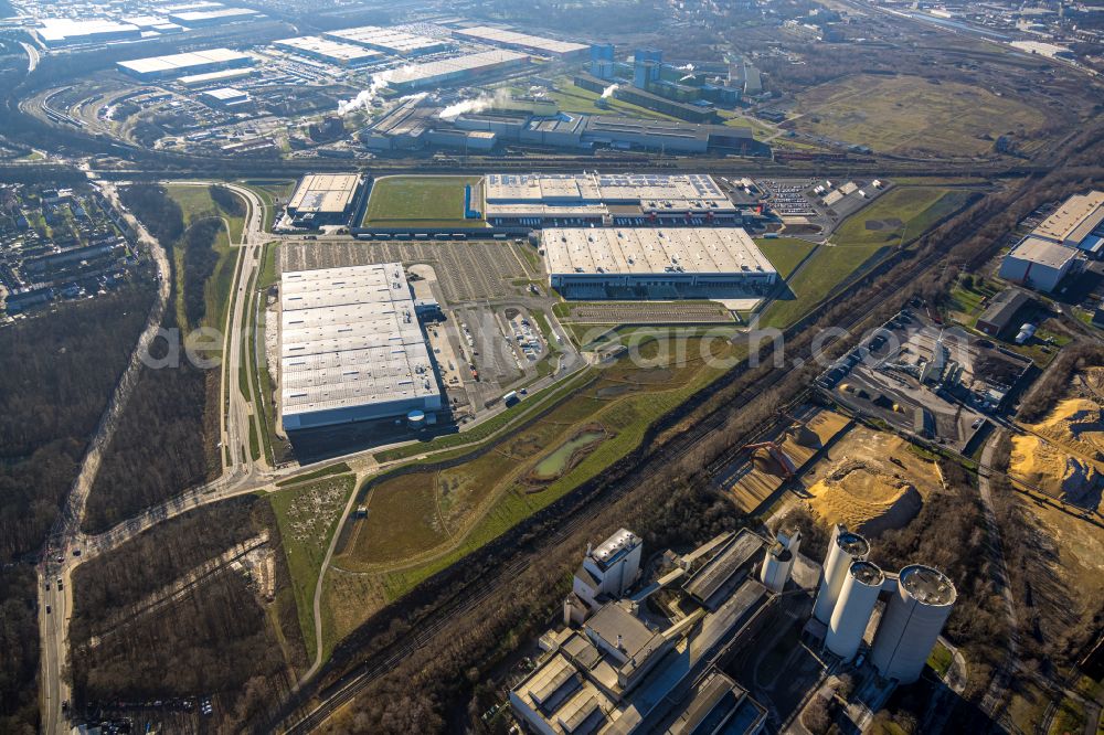 Dortmund from above - Industrial estate and company settlement on street Walzwerkstrasse in the district Westfalenhuette in Dortmund at Ruhrgebiet in the state North Rhine-Westphalia, Germany