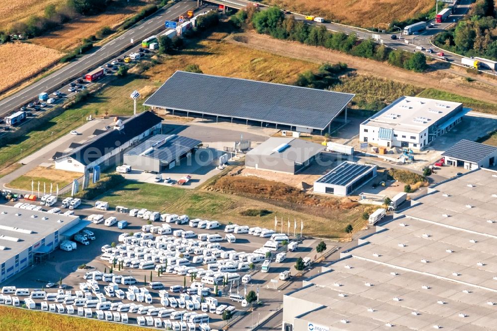 Aerial image Ettenheim - Industrial estate and company settlement DynA5 in the district in Ettenheim in the state Baden-Wurttemberg