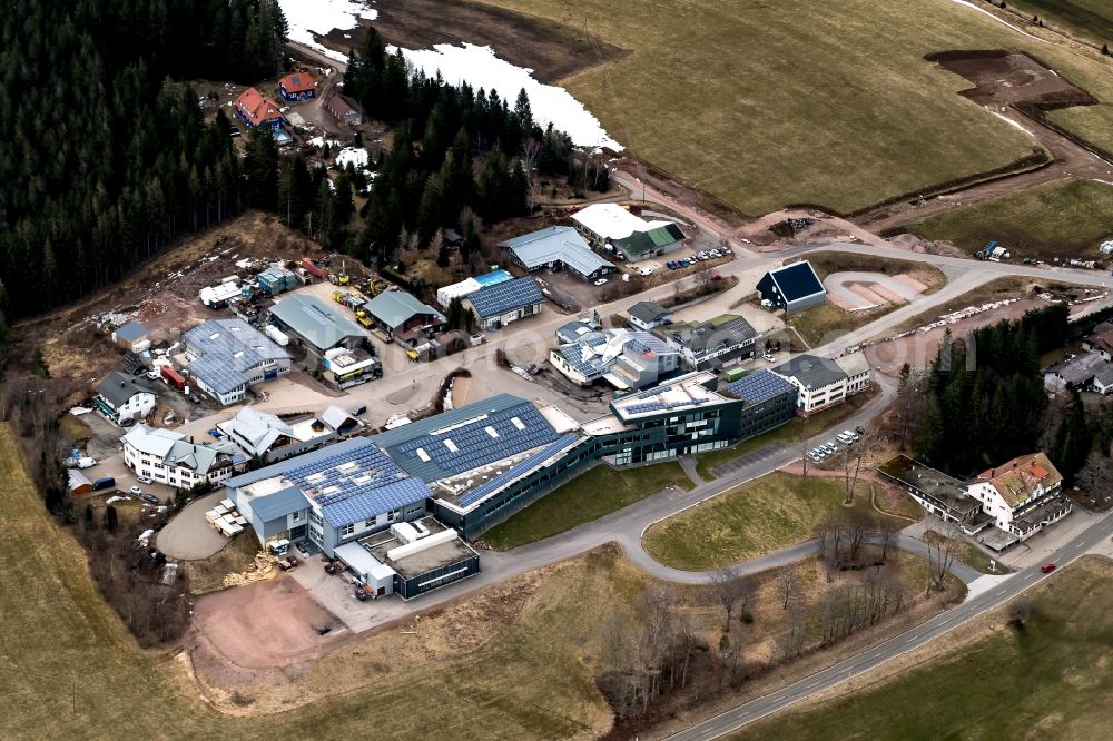 Aerial photograph Gütenbach - Industrial estate and company settlement Ob of Eck in Guetenbach in the state Baden-Wuerttemberg, Germany