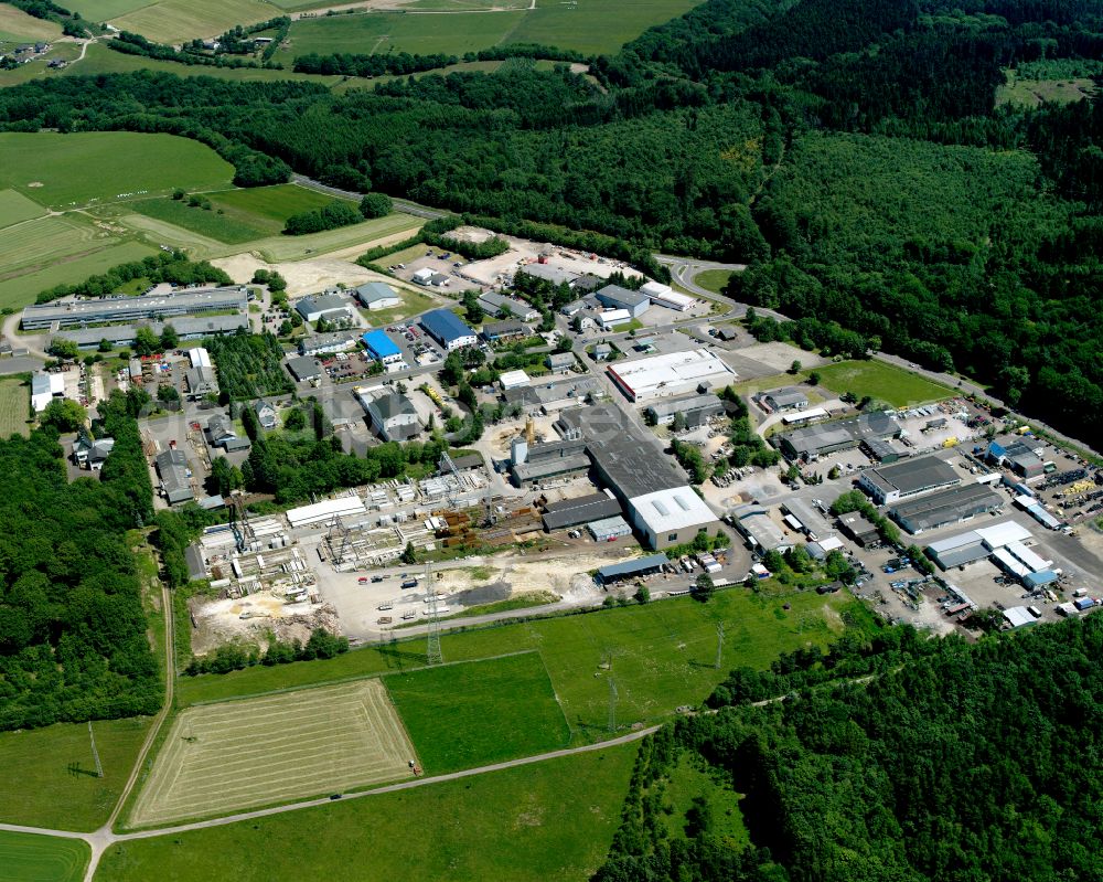 Ehr from the bird's eye view: Industrial estate and company settlement in Ehr in the state Rhineland-Palatinate, Germany