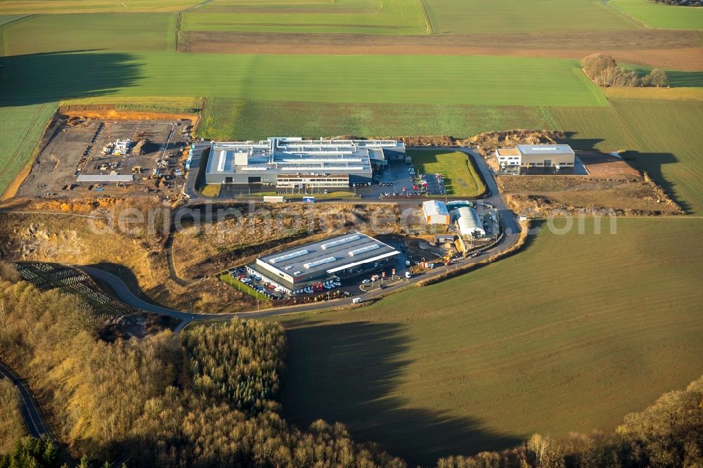 Finnentrop from the bird's eye view: Industrial estate and company settlement on Eibachstrasse in Finnentrop in the state North Rhine-Westphalia, Germany