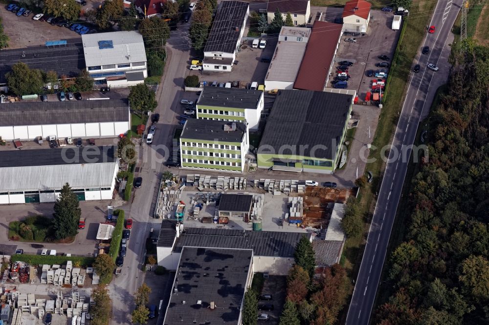 Neuried from the bird's eye view: Industrial estate and company at Eichenstrasse in Neuried in the state Bavaria