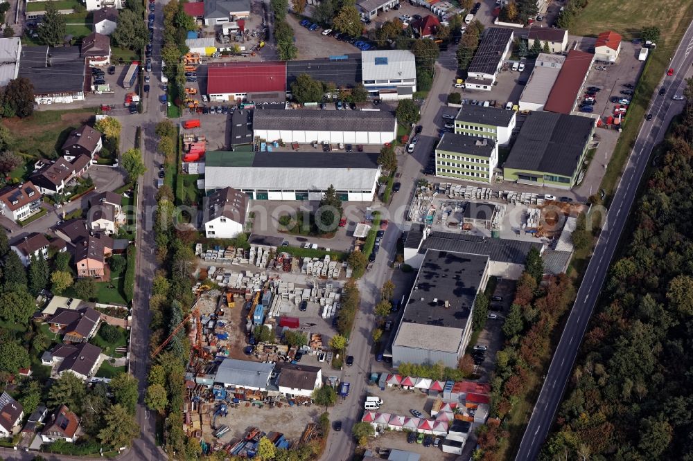 Aerial image Neuried - Industrial estate and company at Eichenstrasse in Neuried in the state Bavaria