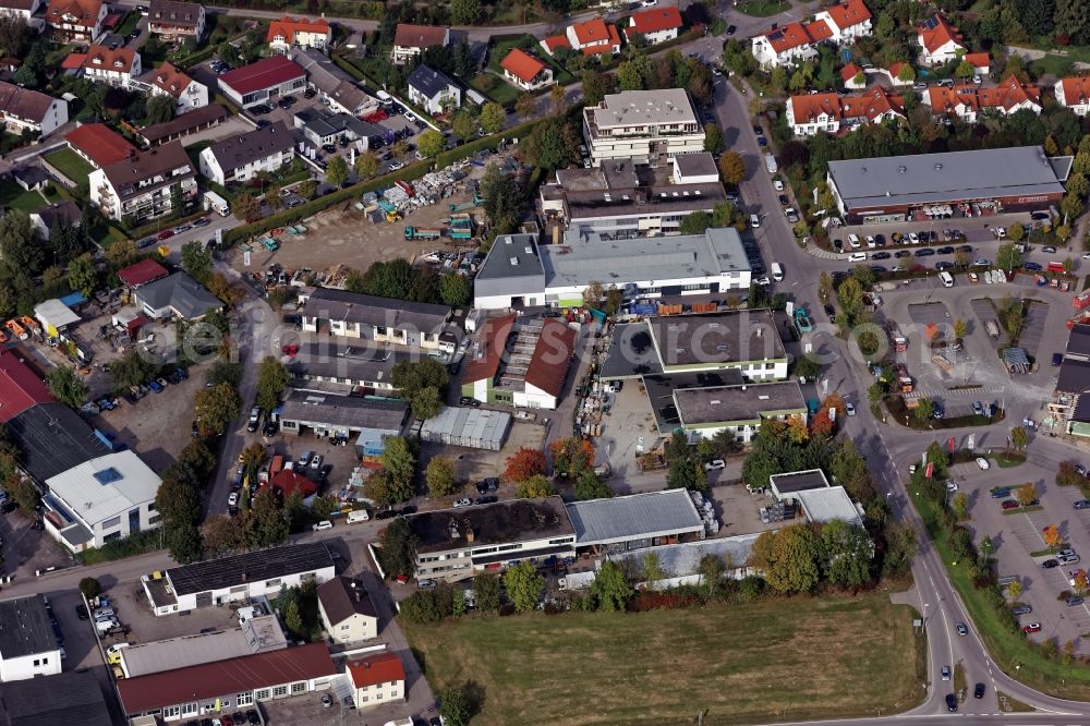 Aerial photograph Neuried - Industrial estate and company at Eichenstrasse in Neuried in the state Bavaria