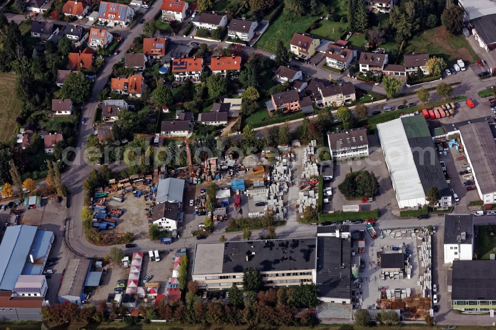 Neuried from the bird's eye view: Industrial estate and company at Eichenstrasse in Neuried in the state Bavaria