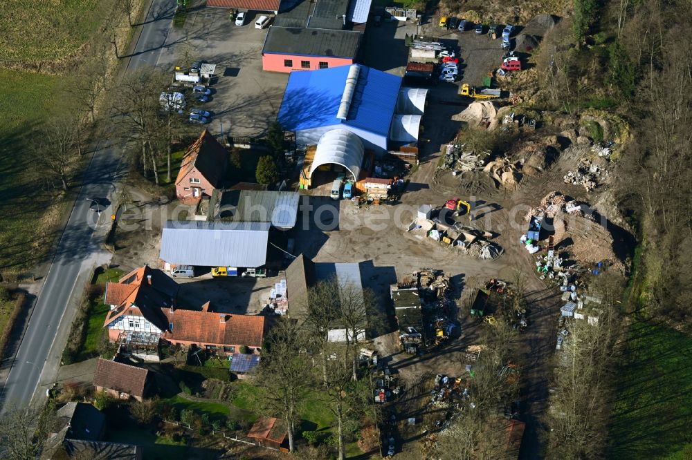 Eimke from above - Industrial estate and company settlement in Eimke in the state Lower Saxony, Germany