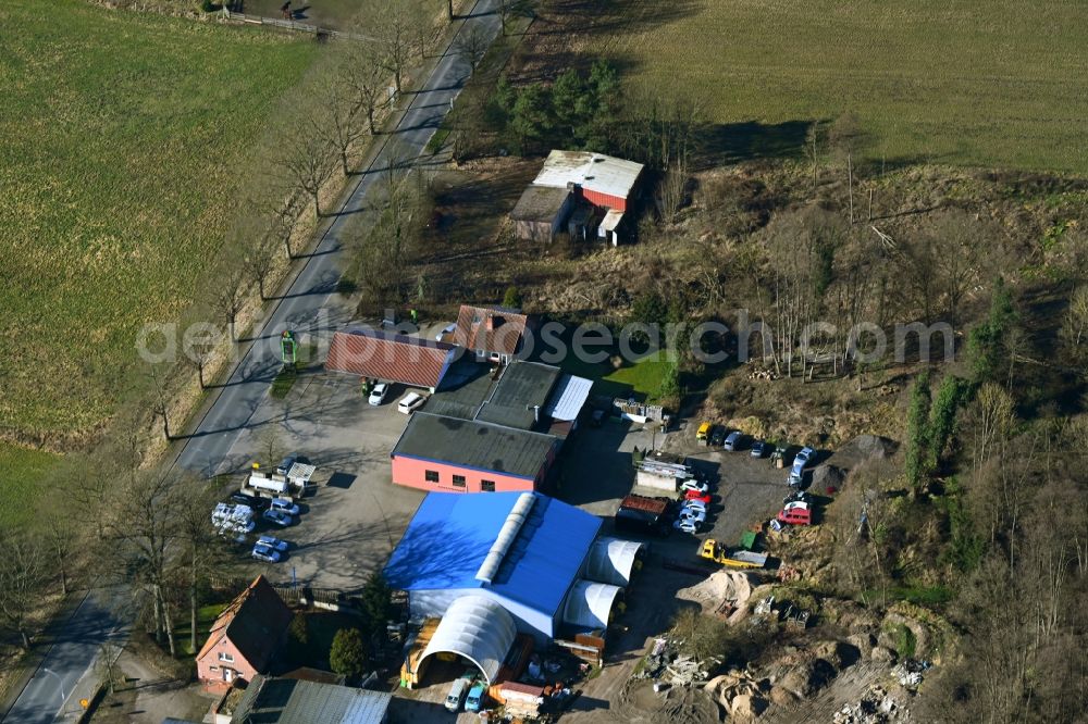 Aerial image Eimke - Industrial estate and company settlement in Eimke in the state Lower Saxony, Germany