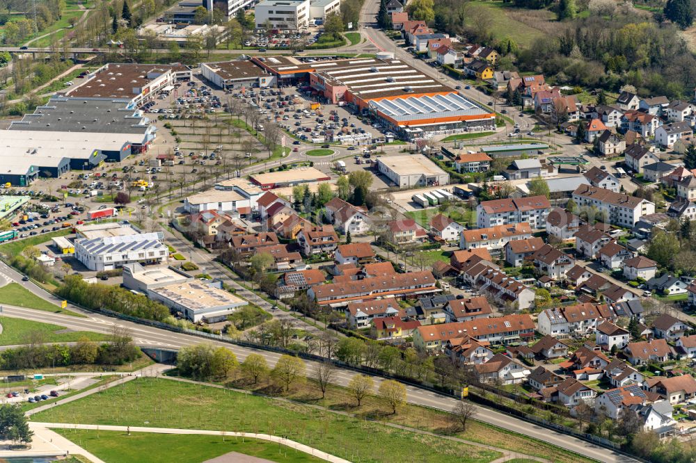 Aerial photograph Lahr/Schwarzwald - Industrial estate and company settlement Goetzmann in Lahr/Schwarzwald in the state Baden-Wurttemberg, Germany