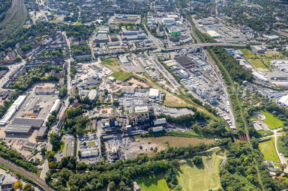 Aerial image Essen - Industrial estate and company settlement on Elisenstrasse - Burggrafenstrasse in Essen in the state North Rhine-Westphalia, Germany