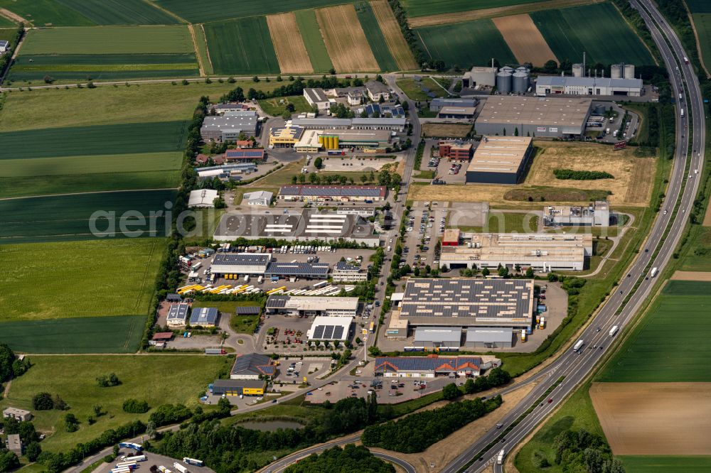 Aerial photograph Empfingen - Industrial estate and company settlement on street Robert-Bosch-Strasse in Empfingen in the state Baden-Wuerttemberg, Germany