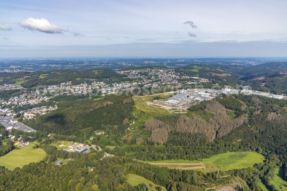 Ennepetal from above - Industrial estate and company settlement on the Jacob street in Ennepetal at Ruhrgebiet in the state North Rhine-Westphalia, Germany