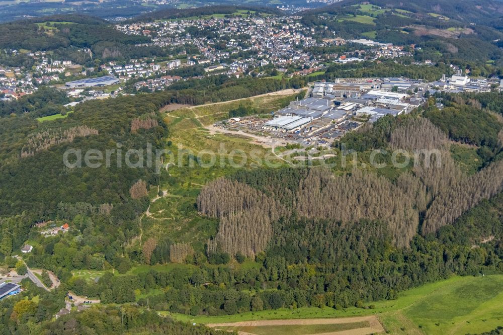 Ennepetal from the bird's eye view: Industrial estate and company settlement on the Jacob street in Ennepetal at Ruhrgebiet in the state North Rhine-Westphalia, Germany