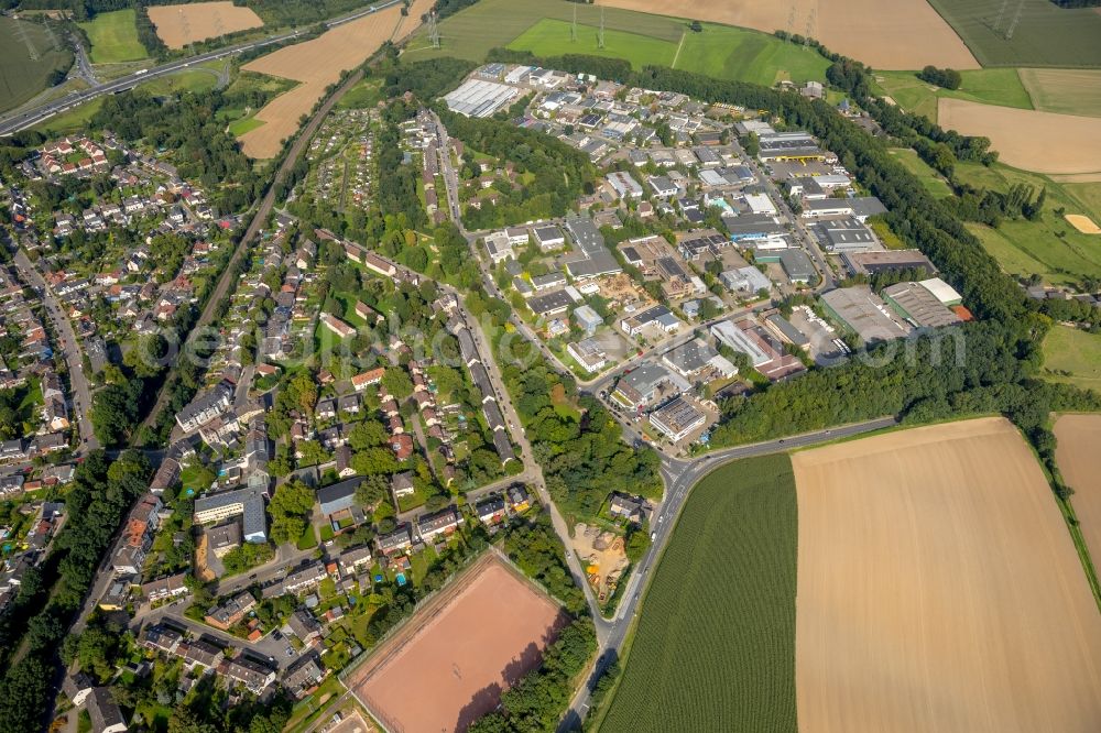 Aerial image Essen - Industrial estate and company settlement along the Adlerstrasse in Essen in the state North Rhine-Westphalia, Germany