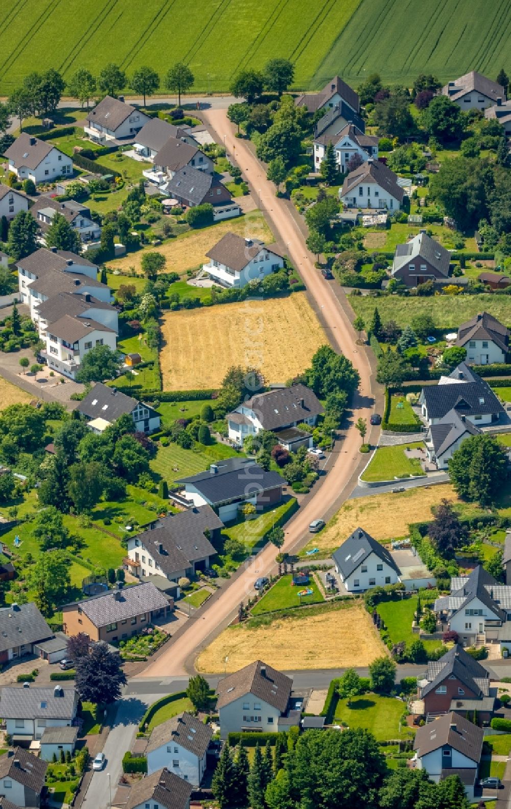 Aerial image Warstein - Industrial estate and company settlement along Belecker Landstrasse in Warstein in the state North Rhine-Westphalia, Germany