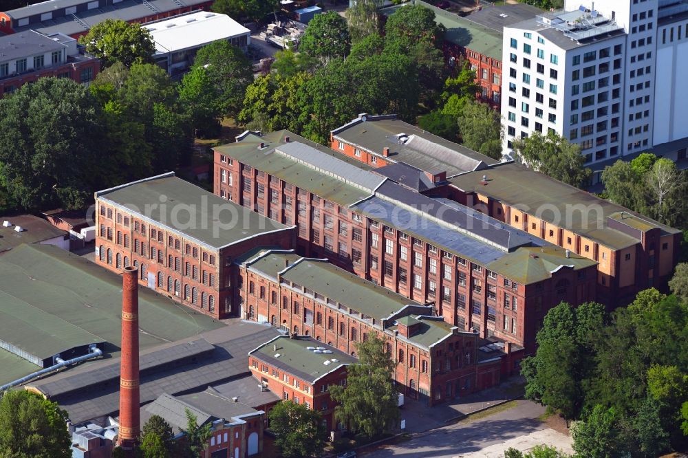 Berlin from above - Industrial estate and company settlement along the Eiswerderstrasse in the district Hakenfelde in Berlin, Germany