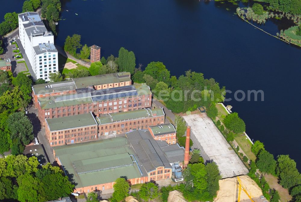 Berlin from above - Industrial estate and company settlement along the Eiswerderstrasse in the district Hakenfelde in Berlin, Germany