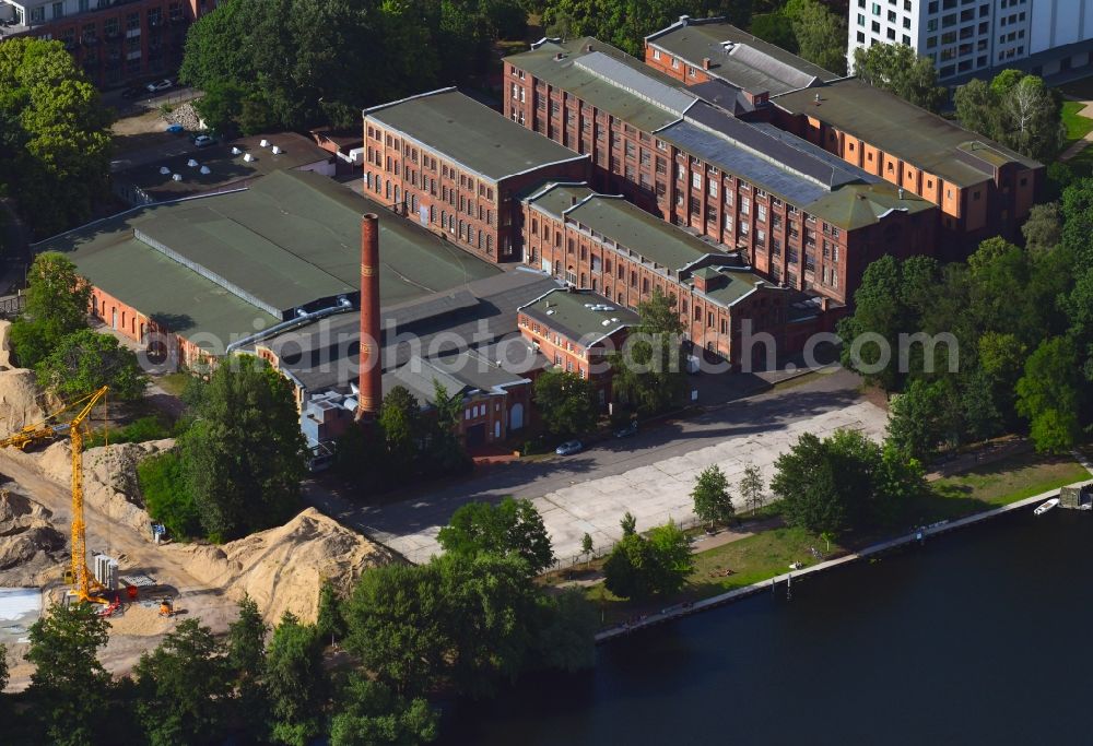 Berlin from above - Industrial estate and company settlement along the Eiswerderstrasse in the district Hakenfelde in Berlin, Germany