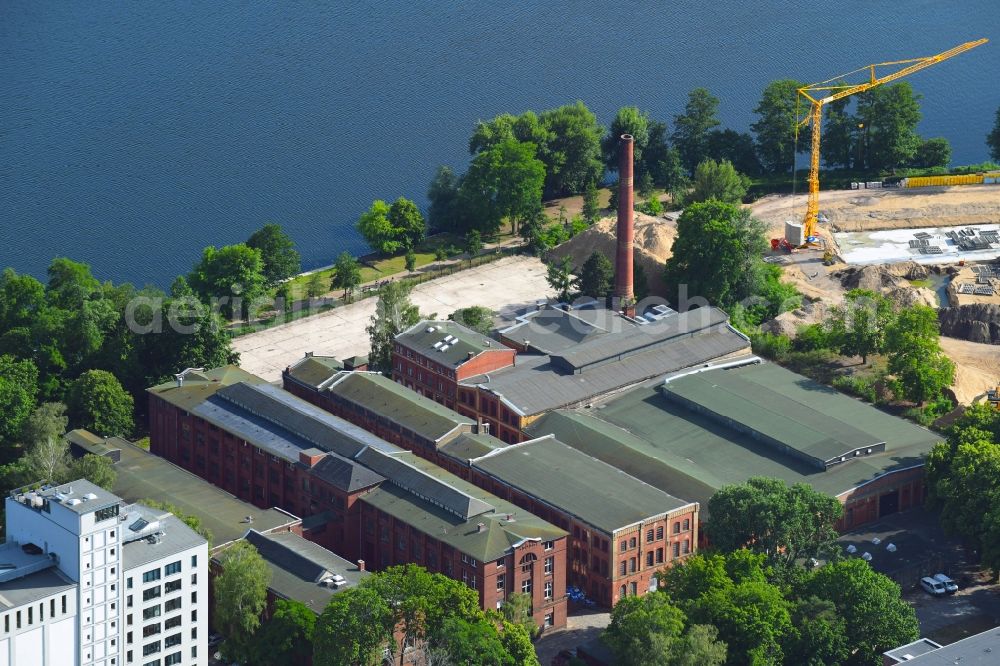 Aerial image Berlin - Industrial estate and company settlement along the Eiswerderstrasse in the district Hakenfelde in Berlin, Germany