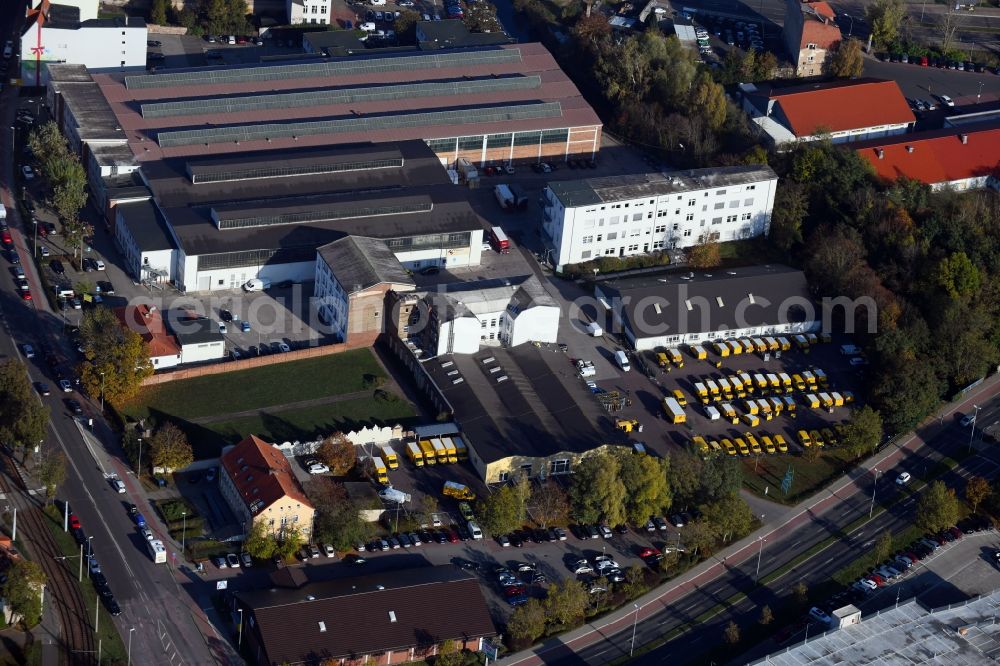 Brandenburg an der Havel from above - Industrial estate and company settlement along the Geschwister-Scholl-Strasse in Brandenburg an der Havel in the state Brandenburg, Germany