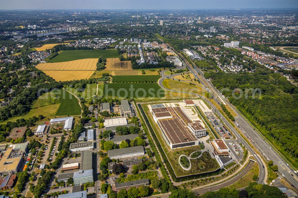 Dortmund from the bird's eye view: Industrial estate and company settlement along the Marsbruchstrasse in Dortmund at Ruhrgebiet in the state North Rhine-Westphalia, Germany