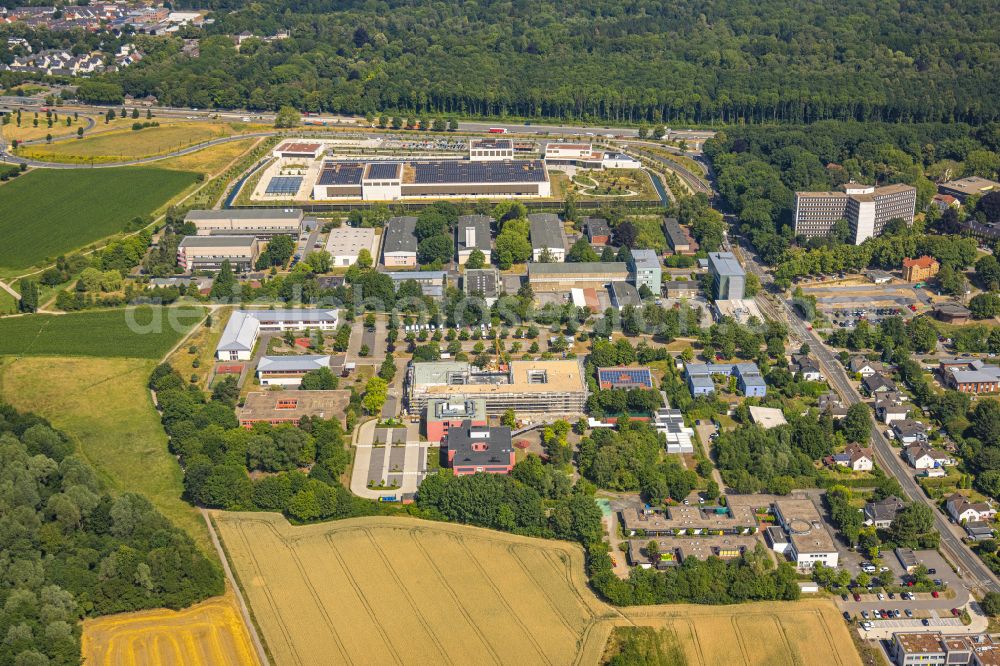 Dortmund from above - Industrial estate and company settlement along the Marsbruchstrasse in Dortmund at Ruhrgebiet in the state North Rhine-Westphalia, Germany