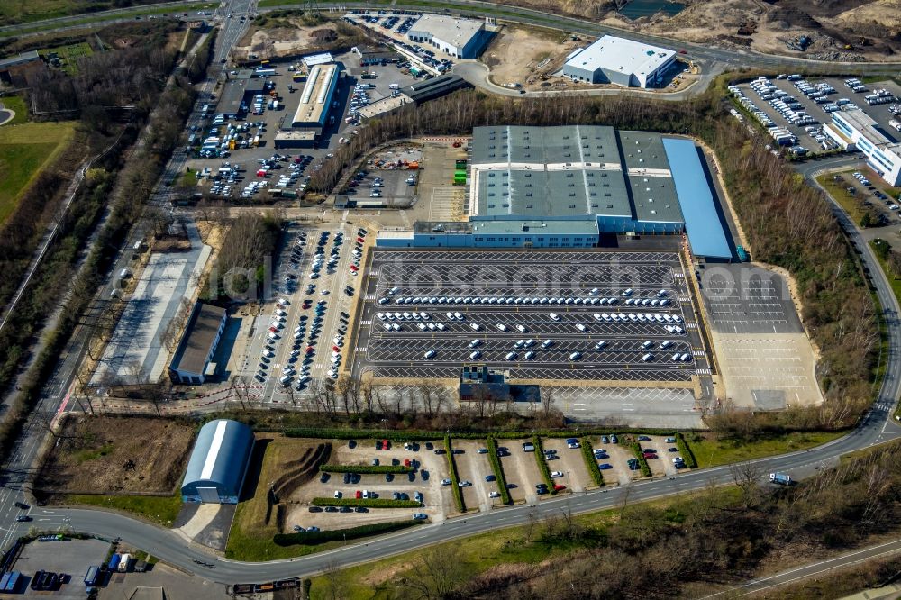 Aerial photograph Essen - Industrial estate and company settlement along the Pferdebahnstrasse in Essen in the state North Rhine-Westphalia, Germany