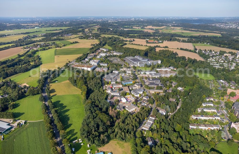 Aerial image Essen - Industrial estate and company settlement along the Strasse Im Teelbruch in Essen in the state North Rhine-Westphalia, Germany