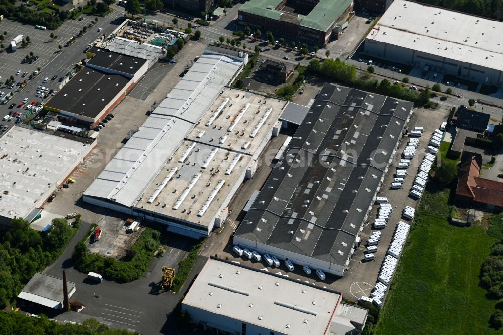 Aerial photograph Ennigerloh - Industrial estate and company settlement along the Westkirchener Strasse in Ennigerloh in the state North Rhine-Westphalia, Germany